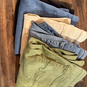 Ag Adriano Goldschmied Ankle Cropped Jeans in Blue and Black